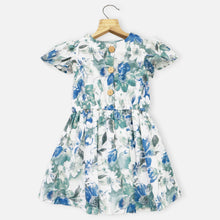 Load image into Gallery viewer, Blue Floral Printed Cotton Dress