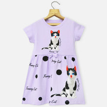 Load image into Gallery viewer, Cat Theme Short Sleeves Dress