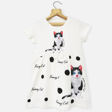 Load image into Gallery viewer, Cat Theme Short Sleeves Dress