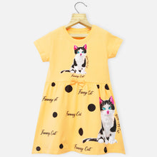 Load image into Gallery viewer, Cat Theme Short Sleeves Dress