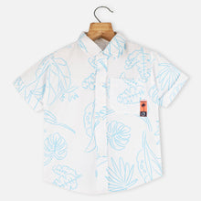 Load image into Gallery viewer, White Tropical Printed Half Sleeves Shirt