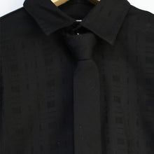 Load image into Gallery viewer, Black Full Sleeves Shirt With Tie