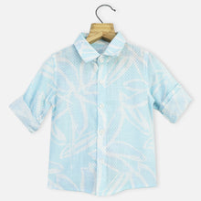 Load image into Gallery viewer, Aqua Abstract Printed Full Sleeves Shirt