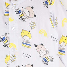 Load image into Gallery viewer, Pastel Grey Bear Theme Full Sleeves Night Suit