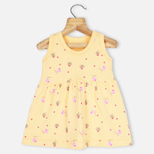 Load image into Gallery viewer, Animal Theme Sleeveless Frock- Yellow, Pink, White &amp; Mint
