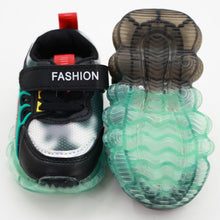 Load image into Gallery viewer, Green Velcro Closure Sneakers With LED Light-Up
