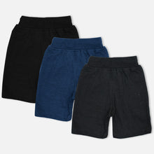 Load image into Gallery viewer, Elasticated Waist Shorts- Blue, Grey & Black