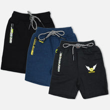 Load image into Gallery viewer, Elasticated Waist Shorts- Blue, Grey & Black