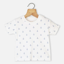 Load image into Gallery viewer, Blue Striped Dungaree Dungaree With Anchor T-Shirt