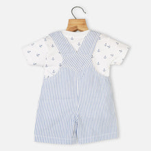 Load image into Gallery viewer, Blue Striped Dungaree Dungaree With Anchor T-Shirt