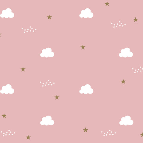 Pink Clouds Theme Full Sleeves Organic Cotton Night Suit