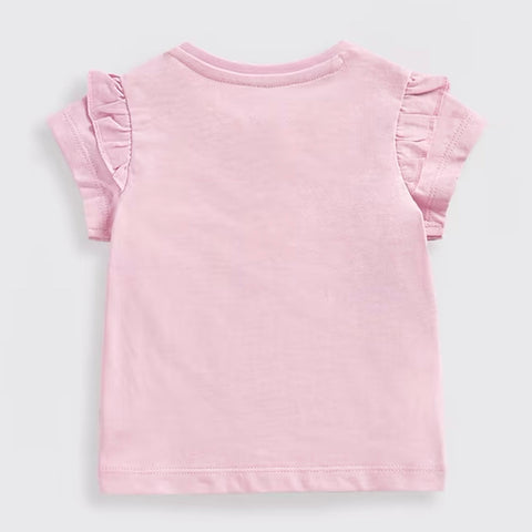 Pink Half Sleeves Round Neck T-Shirt