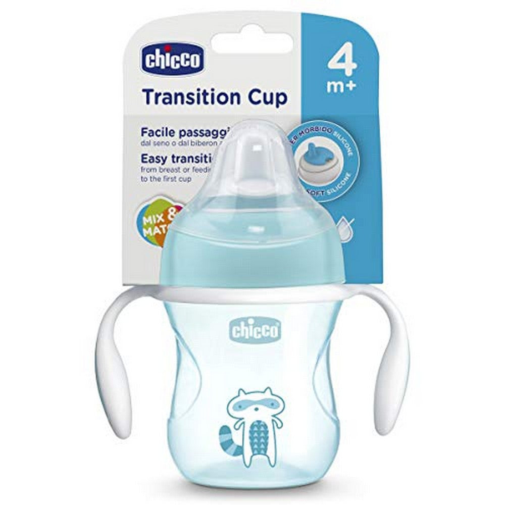 4months+ Chicco Blue Transition Cup- 200ml (Print May Vary)