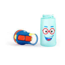 Load image into Gallery viewer, Blue Smiley Face Snap Lock Sipper Bottle