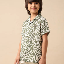 Load image into Gallery viewer, Green Abstract Printed Half Sleeves Shirt
