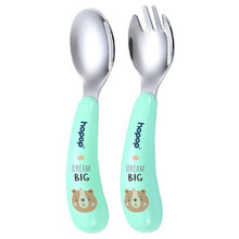 Load image into Gallery viewer, Animal Printed Stainless Steel Spoon & Fork Set