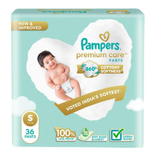 Load image into Gallery viewer, Small Pampers Premium Care Pant Style Diapers - 36 Pants(4-8 kg)