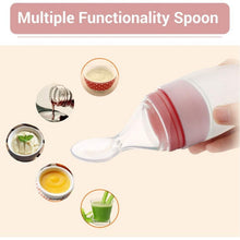 Load image into Gallery viewer, Pink Silicone Feeding Bottle Spoon