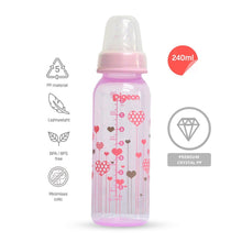 Load image into Gallery viewer, Pink Flexible Premium Crystal Peristaltic Feeding Bottle - 240 ml