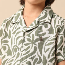 Load image into Gallery viewer, Green Abstract Printed Half Sleeves Shirt