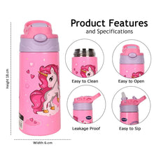 Load image into Gallery viewer, Pink Stainless Steel Insulated Sipper Bottle Tinkler - 400 ml