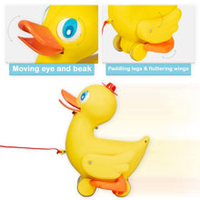 Load image into Gallery viewer, Yellow Quacking Duck Pull Along