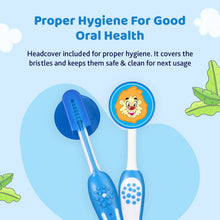 Load image into Gallery viewer, Blue & Green Animal Theme Toothbrush With Cover
