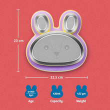 Load image into Gallery viewer, Hoppy Playte Anti Skid Stainless Steel Divided Plate
