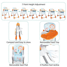 Load image into Gallery viewer, Orange Little Lux Baby High Chair