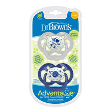 Load image into Gallery viewer, Advantage Pacifiers Stage 2 Glow in the Dark -Pack of 2