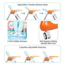 Load image into Gallery viewer, Orange Little Lux Baby High Chair