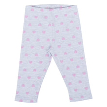 Load image into Gallery viewer, Cotton Printed Leggings- Grey, Pink & Yellow