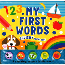 Load image into Gallery viewer, My First Words Squishy Sound Book With 5 Sounds To Discover