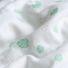 Load image into Gallery viewer, Tropical Leaves Theme Muslin Swaddle