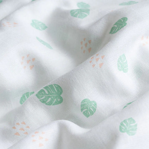 Tropical Leaves Theme Muslin Swaddle