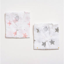 Load image into Gallery viewer, Smiley Star Printed Sleeveless Muslin Jabla - Pack Of 2
