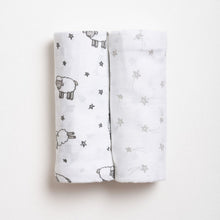 Load image into Gallery viewer, Grey Counting Sheep Theme Swaddle Pack Of 2