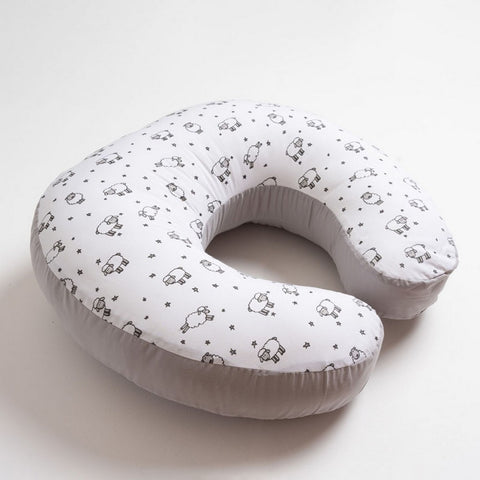 Grey Counting Sheep Theme Nursing Pillow Cover