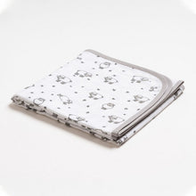 Load image into Gallery viewer, Light Grey Counting Sheep Theme Reversible Muslin Blanket