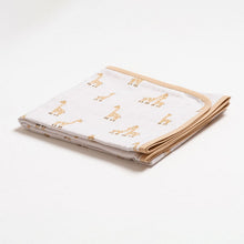 Load image into Gallery viewer, Beige Giraffe Theme Reversible Muslin Blanket