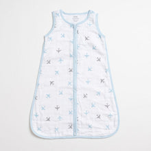 Load image into Gallery viewer, Blue Airplane Theme Sleeping Bag