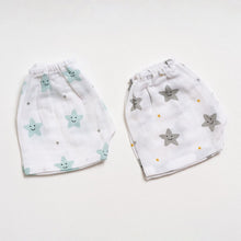 Load image into Gallery viewer, Mint Smiley Star Theme Muslin Shorts