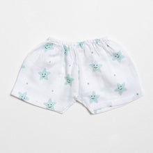 Load image into Gallery viewer, Mint Smiley Star Theme Muslin Shorts