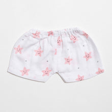 Load image into Gallery viewer, Peach Smiley Star Theme Muslin Shorts