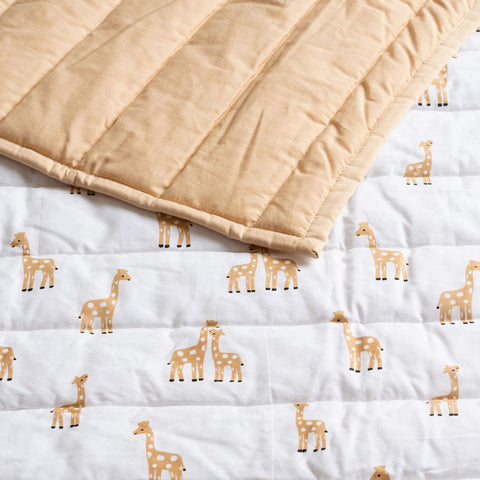 Peach Giraffe Theme Toddler Quilt