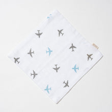 Load image into Gallery viewer, White Airplane Theme Muslin Washcloth - Pack Of 2