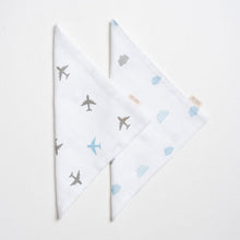 Load image into Gallery viewer, White Airplane Theme Muslin Washcloth - Pack Of 2