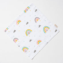 Load image into Gallery viewer, White Follow The Rainbow Theme Muslin Washcloth Pack Of 2