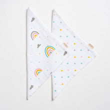 Load image into Gallery viewer, White Follow The Rainbow Theme Muslin Washcloth Pack Of 2