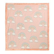Load image into Gallery viewer, Peach Rainbow Bubblegum Knitted Blanket